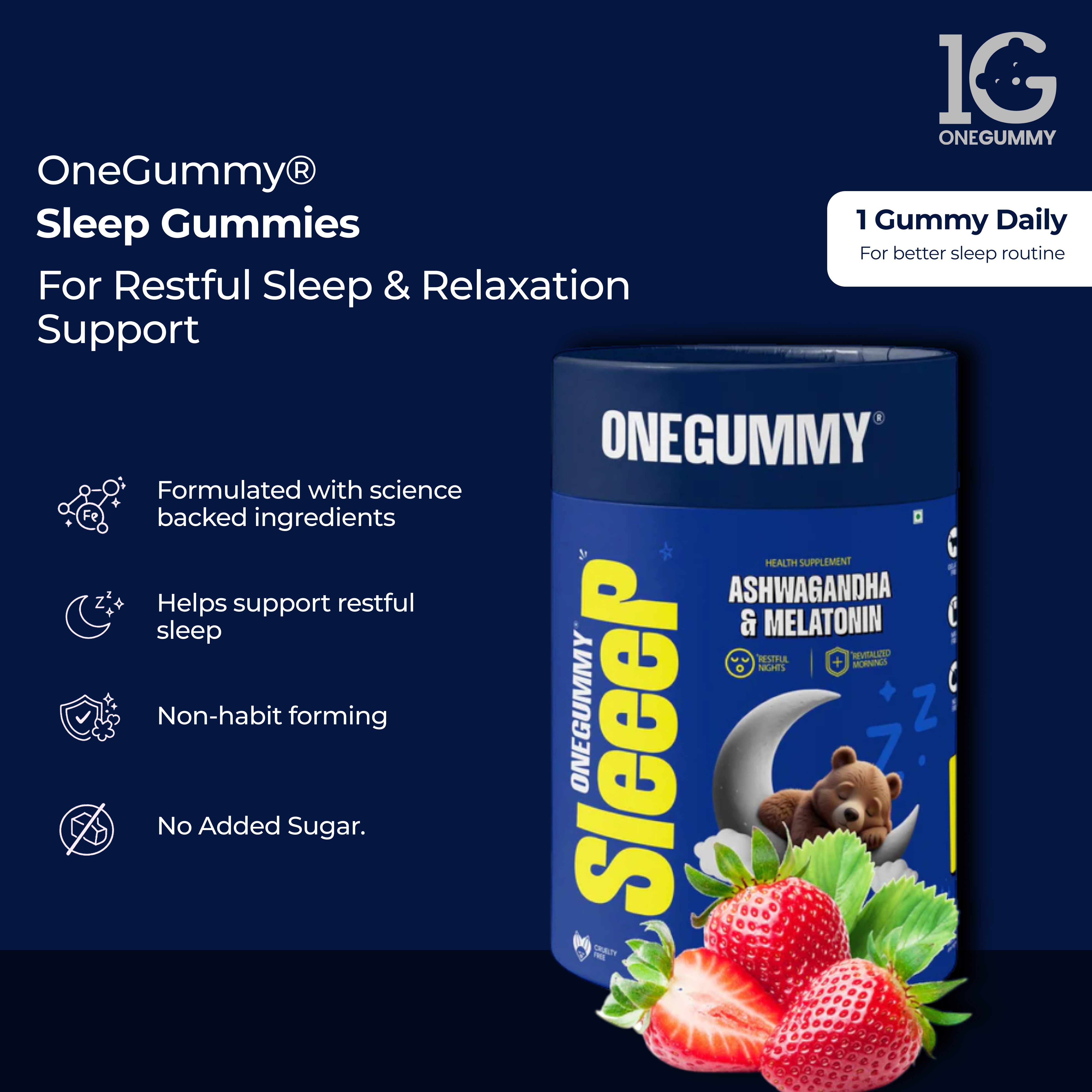 ONEGUMMY SLEEP β Melatonin + Ashwagandha